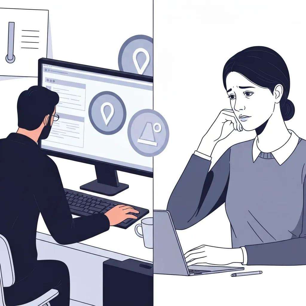 Illustration of data privacy dilemmas in IT forensics with investigator and concerned individual