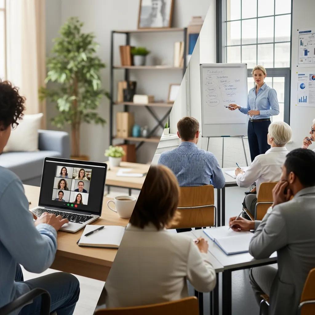 Gegenüberstellung: Online‑Lernen und Präsenztraining – flexible Formate für Mitarbeiterschulungen