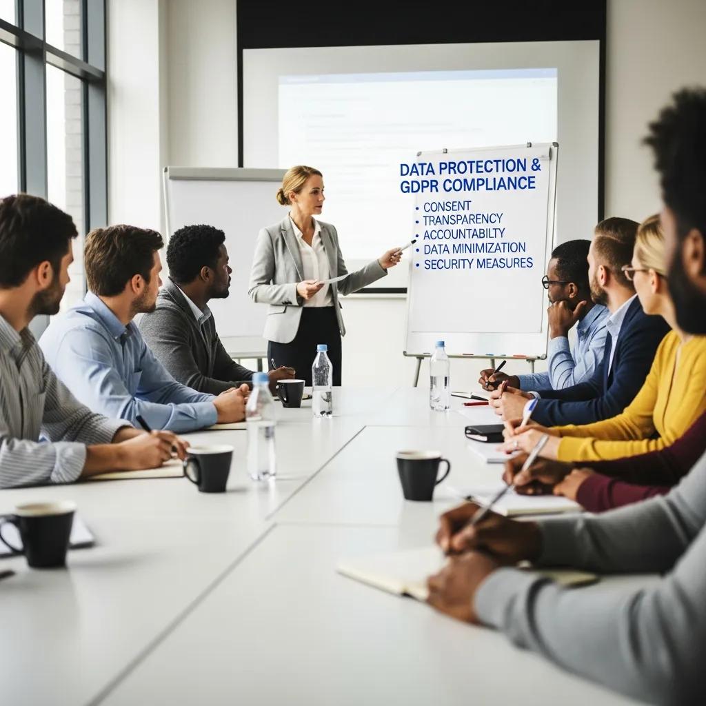 Teilnehmende bei einem Datenschutz‑Training – DSGVO‑Compliance und ISO‑27001‑Bezüge