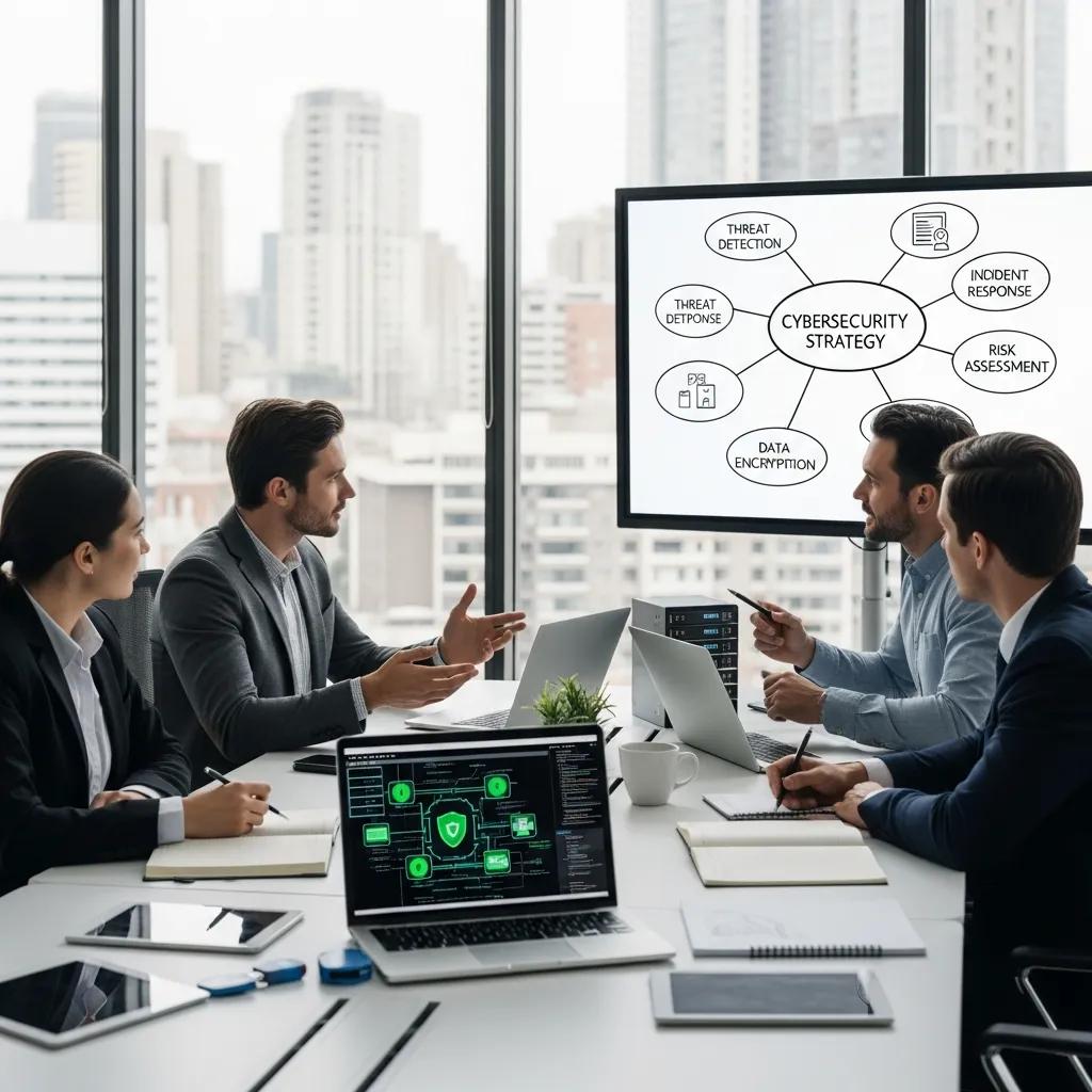 IT‑Sicherheitsberater im Austausch mit Behördenvertretern in einem modernen Büro