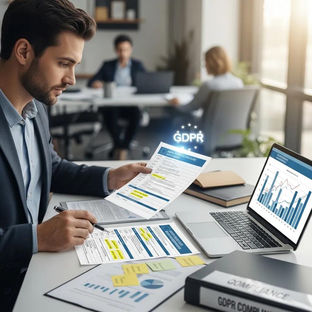 Compliance‑Verantwortlicher führt Datenschutzfolgeabschätzung für DSGVO‑Konformität durch