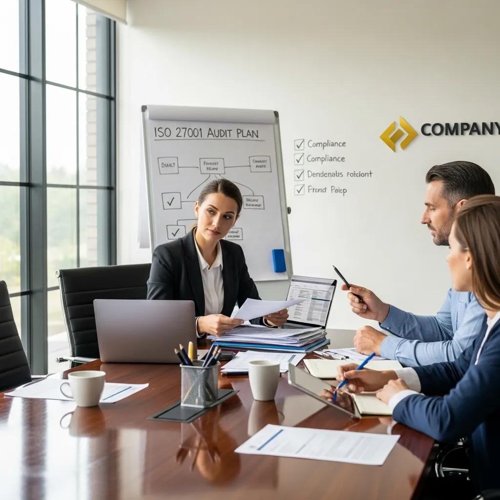 Interner Auditprozess mit Fachpersonen im Besprechungsraum