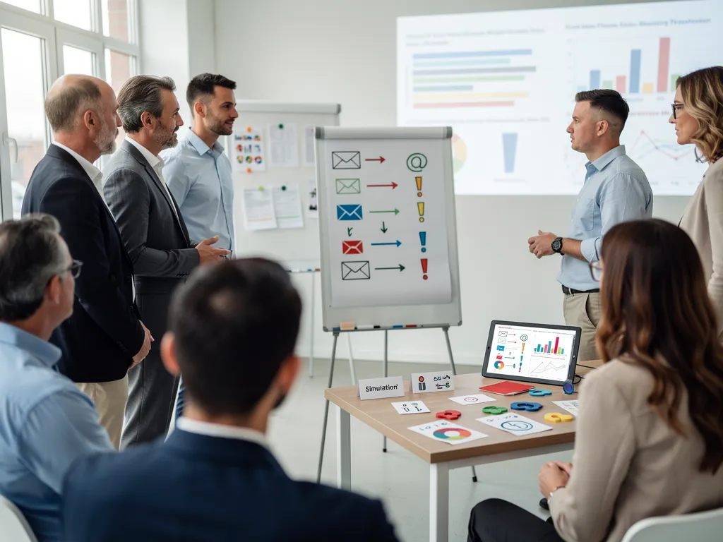 People icons in a training session illustrating security awareness education